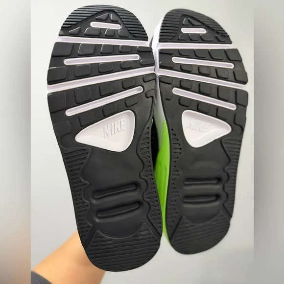 NIKE WOMENS AIR MAX 90 LV8 SNEAKERS-Photon Dust/White-Lime-Black-SIZE 8.5 - Picture 14 of 17